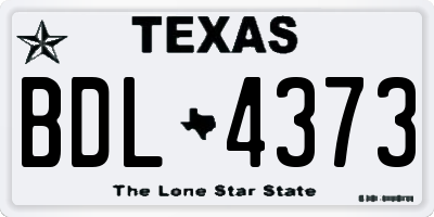 TX license plate BDL4373
