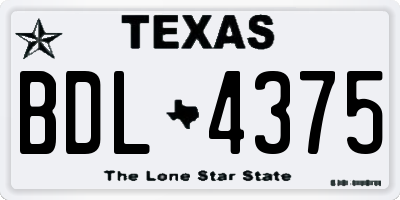 TX license plate BDL4375