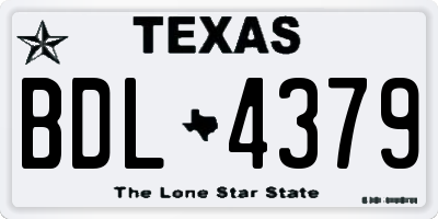 TX license plate BDL4379