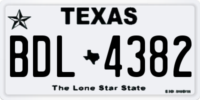 TX license plate BDL4382