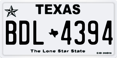 TX license plate BDL4394