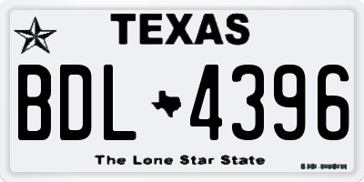 TX license plate BDL4396