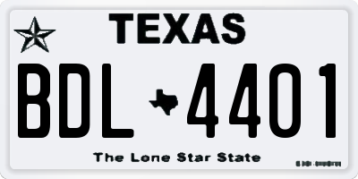 TX license plate BDL4401