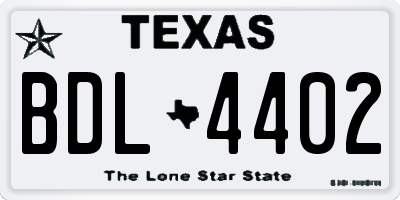 TX license plate BDL4402