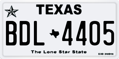 TX license plate BDL4405