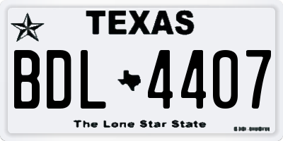 TX license plate BDL4407