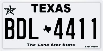 TX license plate BDL4411