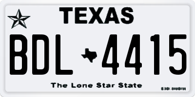 TX license plate BDL4415