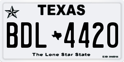TX license plate BDL4420