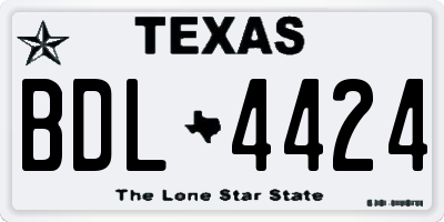 TX license plate BDL4424