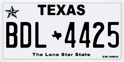 TX license plate BDL4425