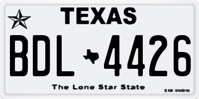 TX license plate BDL4426