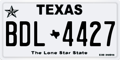 TX license plate BDL4427