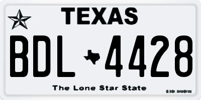 TX license plate BDL4428