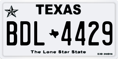 TX license plate BDL4429