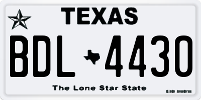 TX license plate BDL4430