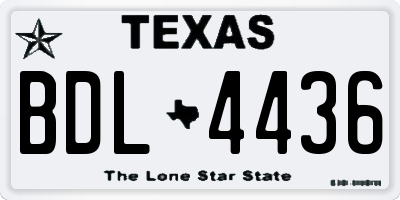 TX license plate BDL4436