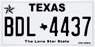 TX license plate BDL4437