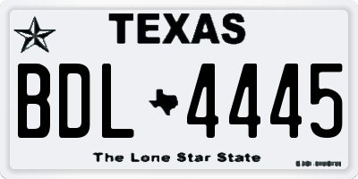 TX license plate BDL4445