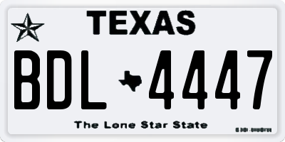 TX license plate BDL4447