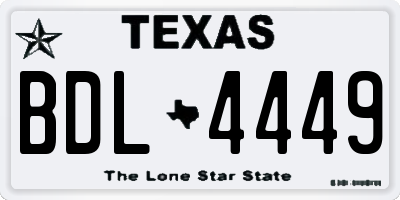 TX license plate BDL4449