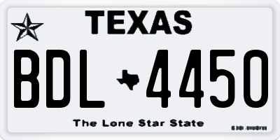 TX license plate BDL4450
