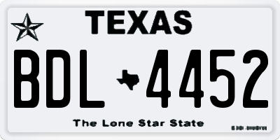 TX license plate BDL4452