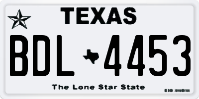 TX license plate BDL4453