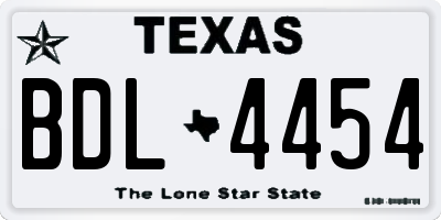 TX license plate BDL4454
