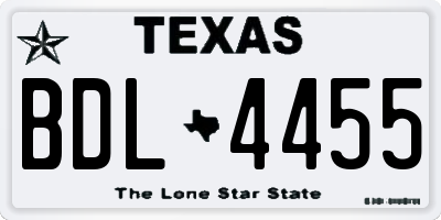 TX license plate BDL4455