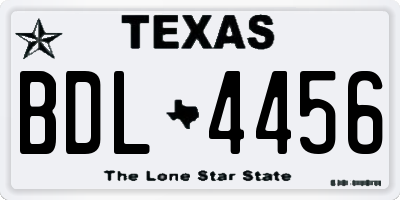 TX license plate BDL4456