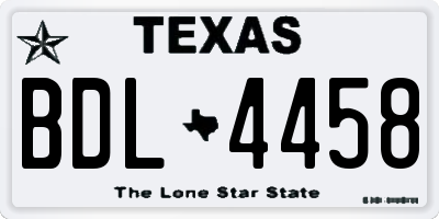 TX license plate BDL4458