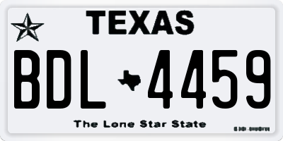TX license plate BDL4459