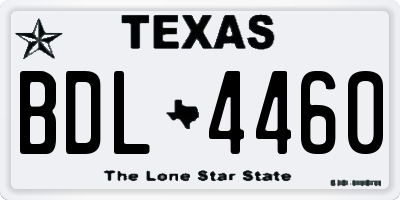 TX license plate BDL4460