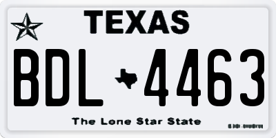 TX license plate BDL4463