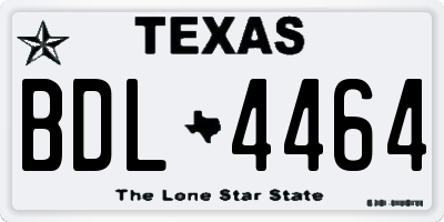 TX license plate BDL4464