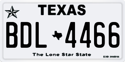 TX license plate BDL4466