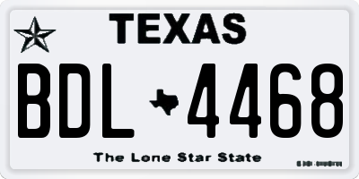 TX license plate BDL4468