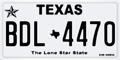 TX license plate BDL4470