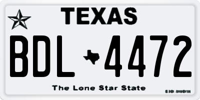TX license plate BDL4472