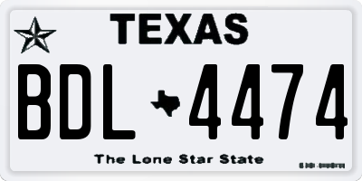 TX license plate BDL4474