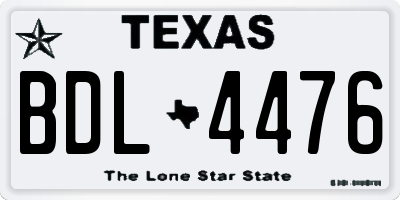 TX license plate BDL4476