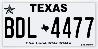 TX license plate BDL4477