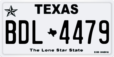 TX license plate BDL4479