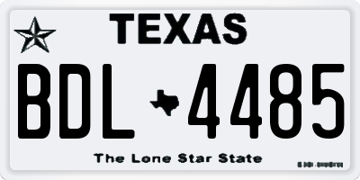 TX license plate BDL4485