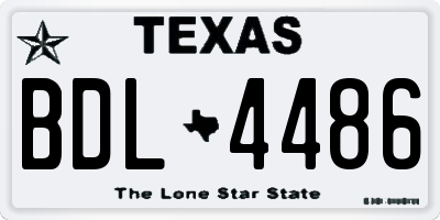 TX license plate BDL4486