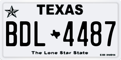 TX license plate BDL4487