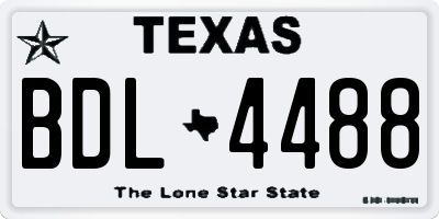 TX license plate BDL4488