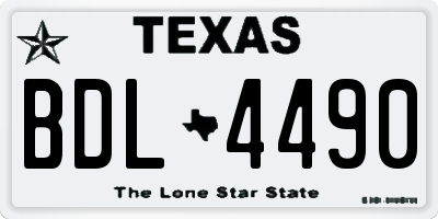 TX license plate BDL4490