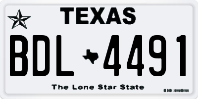 TX license plate BDL4491